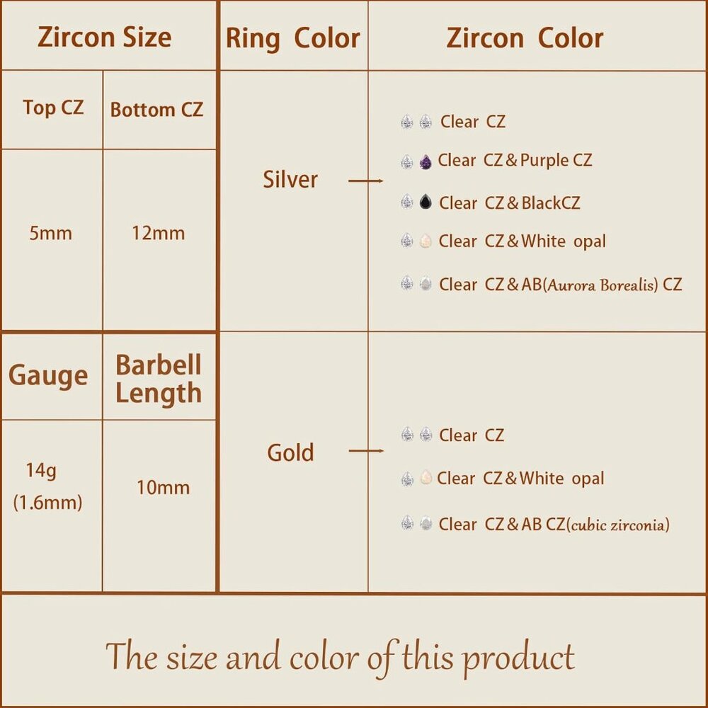 Belly Button Ring Titanium Gold 14g Teardrop Nave… - image 7